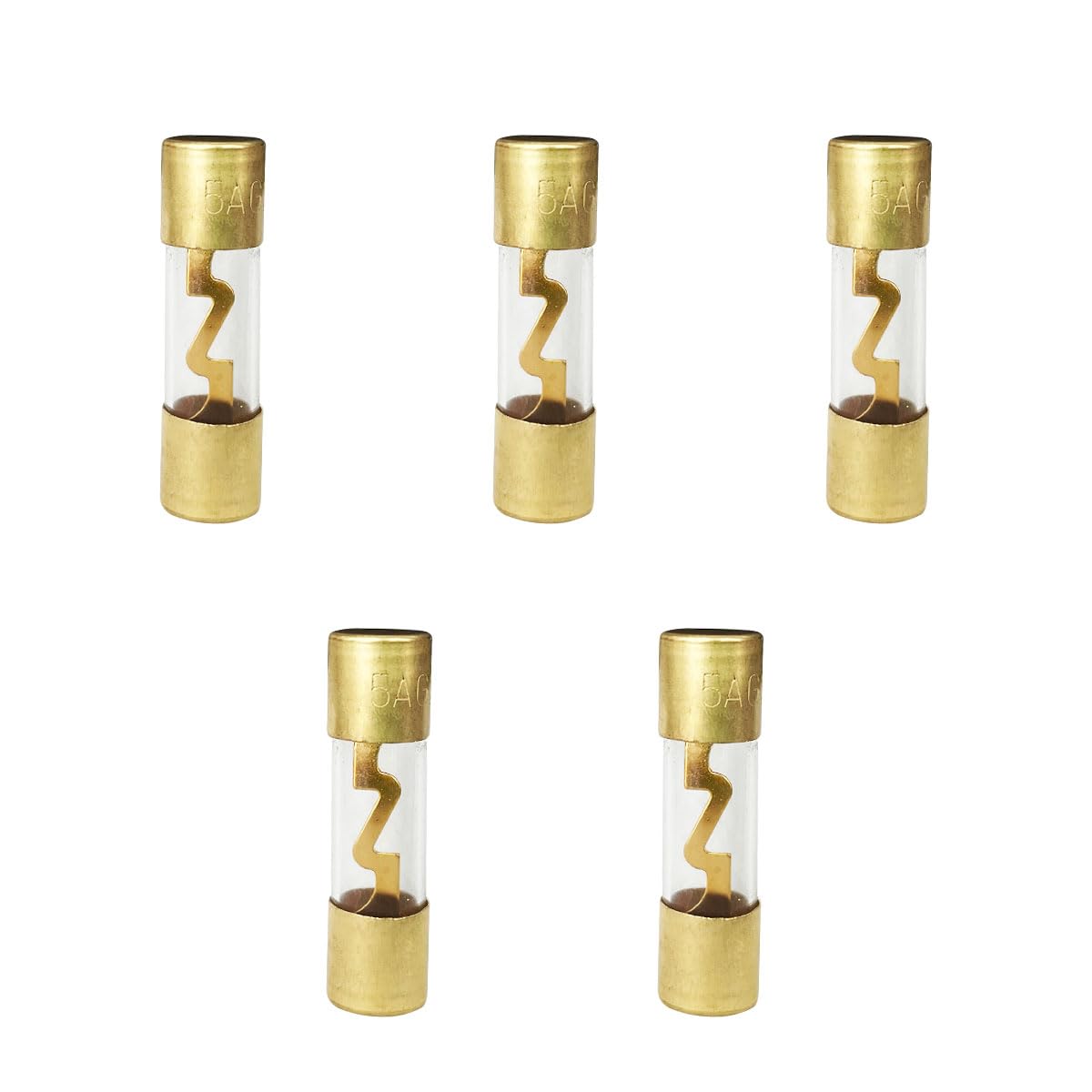Photo 1 of 100A AGU Fuse Gold Plated Glass Inline Car Audio, 5Pack Glass Fuse for Car/Auto/Marine Audio Stereo Amplifier Power Protection, Audio Stereo Sytem Fuse (100A)