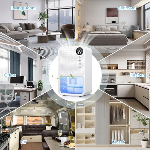 Cjc Dehumidifiers For Home With Digital Humidity Display, 37Oz Basement Dehumidifier With 7 Colors Led thumb #7