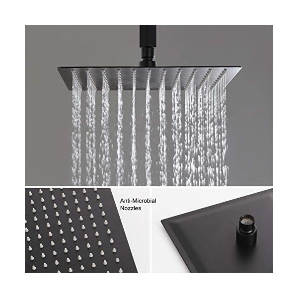 Shower System Bathroom Luxury Rain Mixer Shower Faucet Set Ceiling Mount 12 Inch Shower Head and Handle Set with Handheld Shower Single Handle Shower Trim Kit with Rough-in Valve Body - Image 4