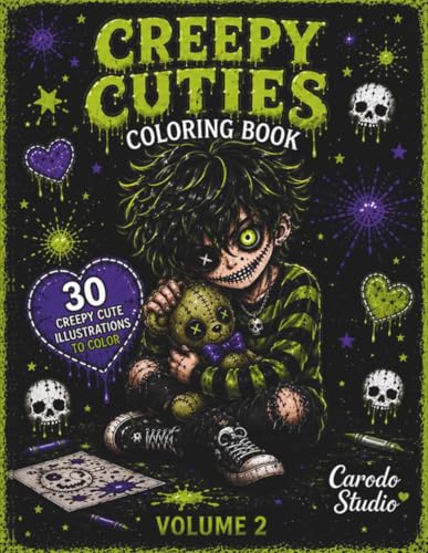 Creepy Cuties Coloring Book Vol. 2: Spooky Cute Boys, Dark Kawaii & Horror-Themed Coloring Pages