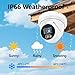 Real HD 4MP Full Color Night Vision PoE IP Turret Dome Camera, 2.8mm Wide Angle, H.265, CCTV Security Camera Outdoor Rated Waterproof IP66,NDAA Compliant