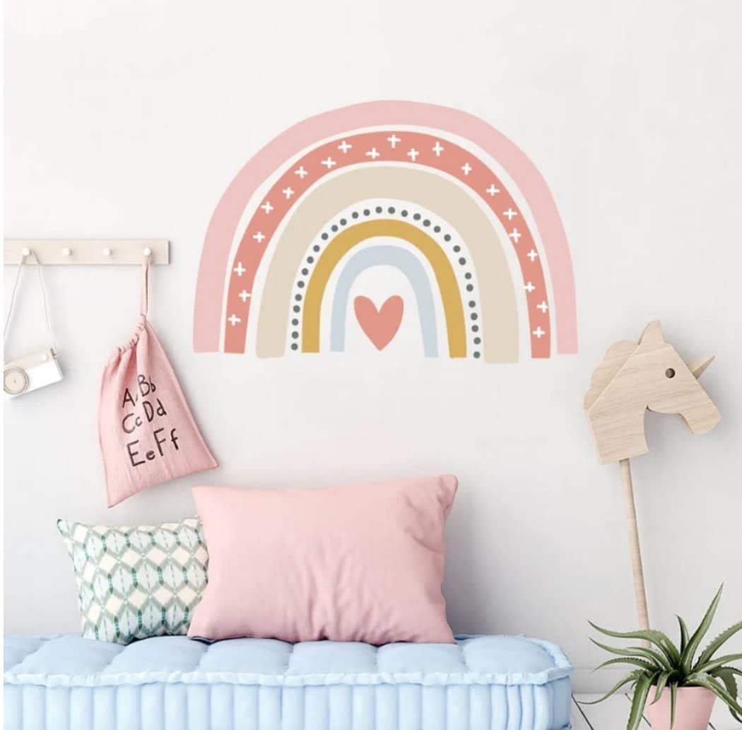 Pink Rainbow Wall Decal Sticker for Kids Room Playroom Decor, Boho Decor, Bohemian Decor, Classroom Decor, and Boho Decoration - Image 4