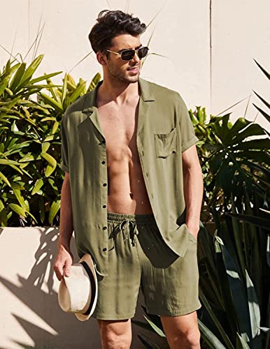 Chemise d'été homme en coton et lin respirant vêtement de plage noir léger confortable S - 2