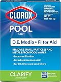 CLOROX POOL&Spa D.E. Media + Filter Aid, Removes Small Particles and Metals from Pool Water, 24 LB