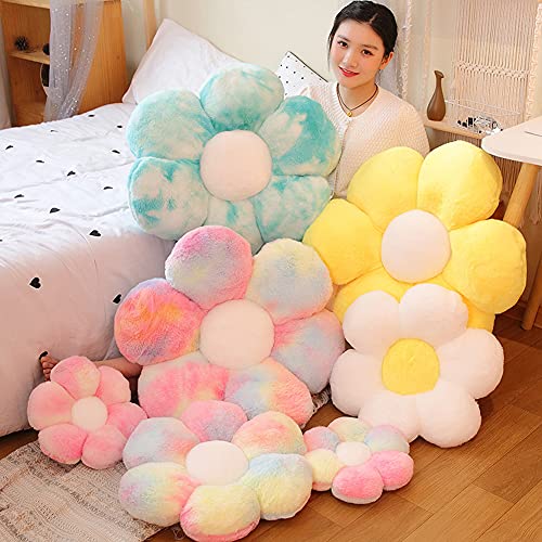 Lannery Flower Plush Throw Pillows, Flower Floor Pillow Seating Cushion Toy For Reading, Room, Watching Tv (19.7", Yellow-2) #TOP3