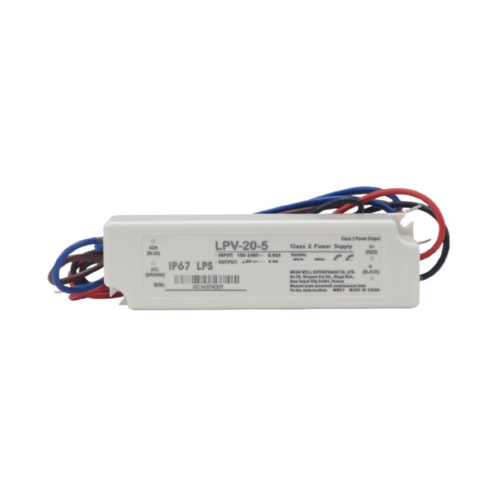 Alimentation à découpage étanche LPV-20 résout les pannes de LED extérieures