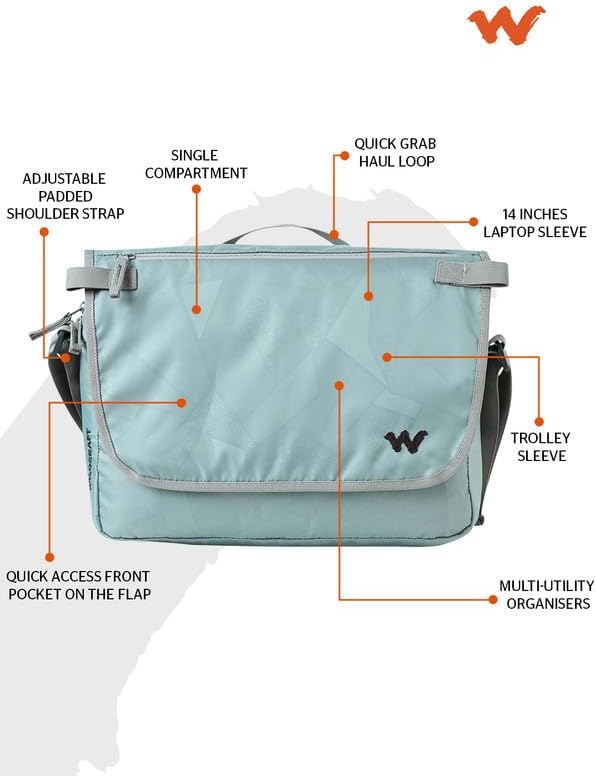 Wildcraft Unisex Polyester Street Sling Bag/Messenger Bag/Cross Body Bag (MsicLimStn),Blue