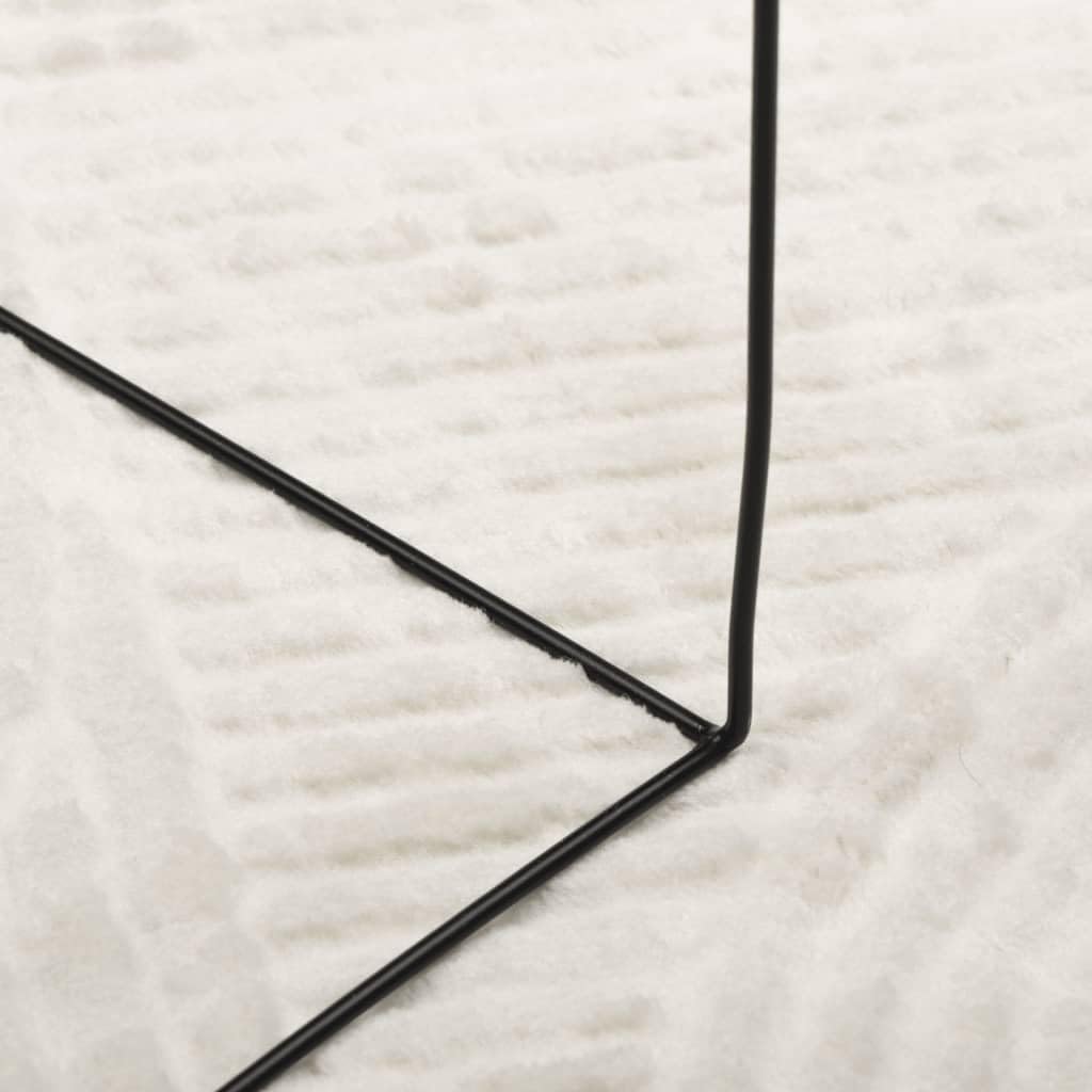 Tapis Rond 200 cm de Salon et Chambre, Tapis Scandinave Crème à Poils Courts Doux, Grand Tapis Géométrique Effet 3D en Polyester pour Décoration Intérieure Chaleureuse