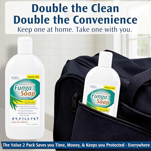 Image of Pedifix FungaSoap Cleansing Wash, 13.5 fl oz, Pack of 2 | Tea tree oil wash removes sweat, dirt and odor from feet and body while soothing itchy, irritated skin. Use daily.