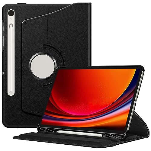 Fintie Rotating Case for Samsung Galaxy Tab S9 11 Inch 2023 Model (SM-X710/X716B/X718U) with S Pen Holder, 360 Degree Swiveling Stand Cover Auto Sleep/Wake, Black