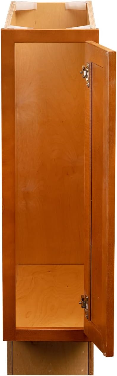Quicklock RTA (Ready-to-Assemble) | Base Kitchen Cabinets - Shaker Style | Made in America (Provincial Stain, 9" Wx34.5 Hx24 D Base)