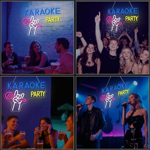 Image of Karaoke Party Neon Sign LED Neon Light Decor for Music Room & Karaoke Bar