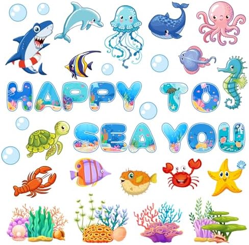 26Pcs Summer Beach Cruise Door Magnets - Hawaiian Carnival Cruise Decor For Cabin Door, Fridge & Car