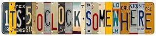 Losea Five O Clock Somewhere Unique Metal Wall Decor for Home, Bar, Diner, Pub, 16 x 4 Inches,Fun Kitchen Decor, Unique Drinking Sign, Funny Bar Signs, Vintage Kitchen Signs