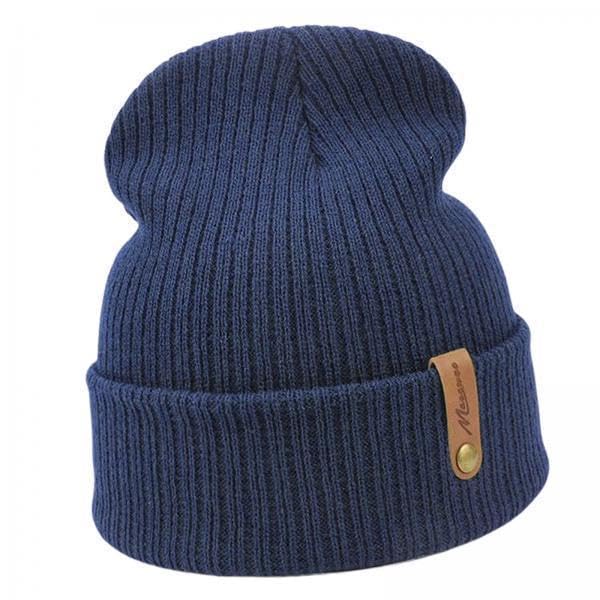 5xMens Womens Winter Beanie Warm Baggy Slouchy Ski Knit Hat Beanie Outdoor Navy Blue-image-41