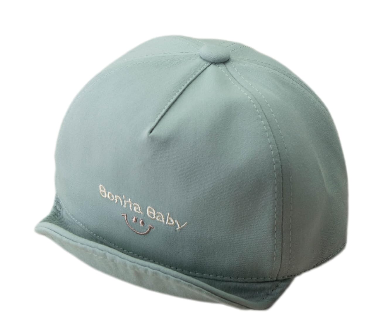 Inszkoos Women's Green Infant Baby Soft Brim Baseball Cap 3-24 Months Newborn Sun Protective Summer Sun Hat Adjustable Smiley Embroidered Toddler Cotton Cap Upf 50+