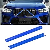 Aojezoor Compatible with BMW Grill Inserts Trims G01 G02 G05 G06 G07 F15 F16 F25 F26 E70 For X3 X4 X5 X6 X7 Series Compatible with BMW V Brace Wrap Covers Blue Grill Stripes Wrap Accessories