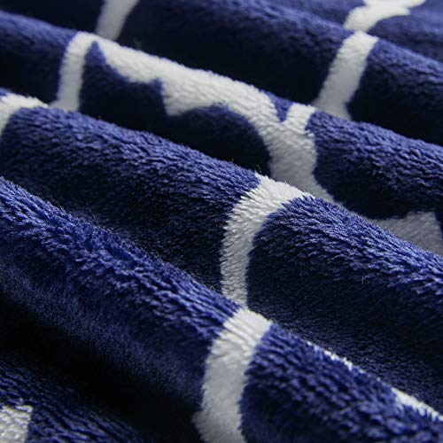 Madison Park Ogee Lightweight Throw Blanket Premium Microlight Design Spread, Oversize, Ultra Soft, Cozy Living Room Couch, Sofa, Bed, 60"X70" Indigo Plush Throw #TOP2