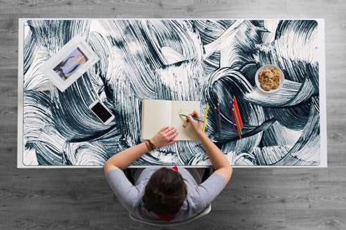 Sous-main de bureau 120x60 cm haut de gamme en vinyle PVC aux finitions bords arrondis