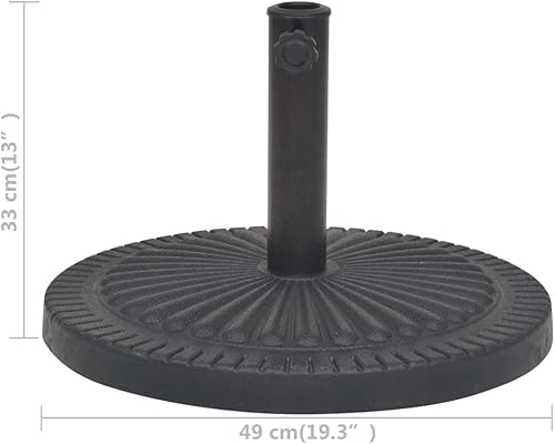 Miniatura 7 de Base redonda para sombrilla  Soporte de sombrilla para exteriores  Base de sombrilla para patio exterior, césped, jardín  resina negra y acero 19.3
