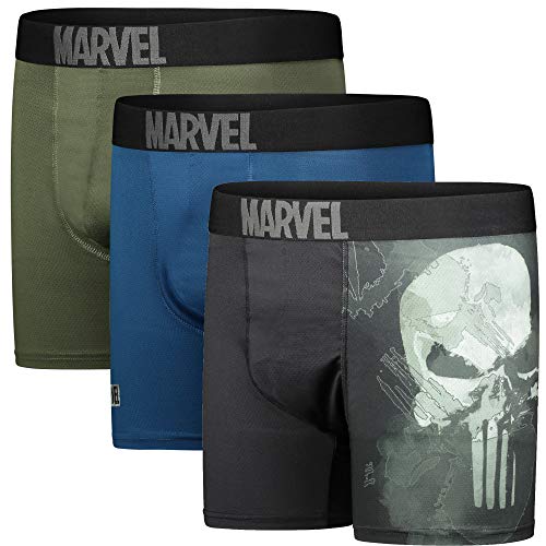 One Step Up The Punisher Performance Mesh Underwear Boxer Briefs 3-Pair Pack (Large) Black