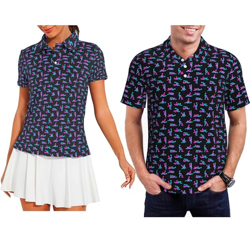 Funny Sexy Pose Couple Golf Shirts,Women's Funny Position Matching Hawaiian