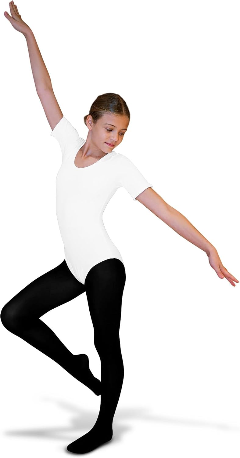 PICCOLO Ultra Soft Girls Ballet Dance Tights - Professional Microfiber Footed Tights Recital School Studio