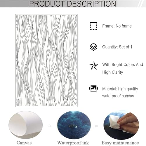 Conception de lignes abstraites en toile pour decoration murale de prestige - 7