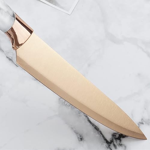 Miniatura 4 de Juego de cuchillos dorados juego de cuchillos de cocina antiadherentes con bloque acrílico juego de bloques de cuchillos cuchillo de chef afilado