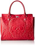 Loungefly Lattice Skull Tote, Red