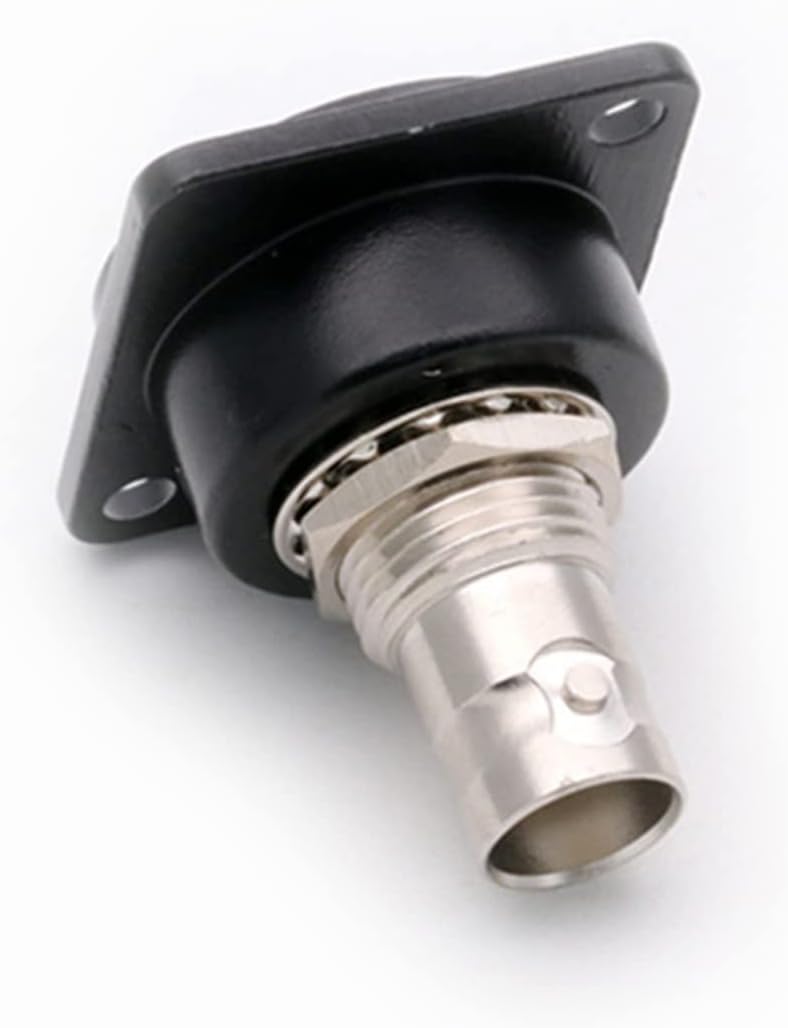 D Type Dual BNC Panel Mount Female to Female Socket DC-R U D Panel Welding-Free BNC Coupler Chassis Connector Adapter 10Pcs(75 ohm-Black)