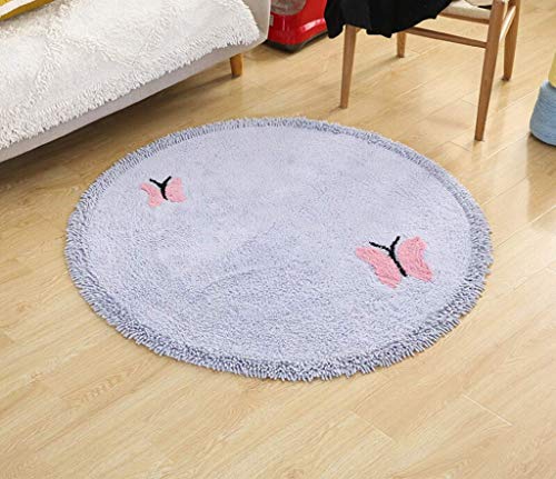 Tapis facile à nettoyer MU tapis rond traditionnel de 120 cm résistant aux taches
