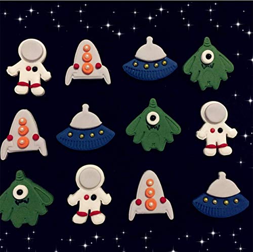 Jevenis Set Of 12 Space Cake Mold Space Cookie Cutter Rocket Mold Astronaut Cookie Cutter For Outer Space Baby Shower Cake Decoration Space Birthday Cupcake Decoration #TOP2