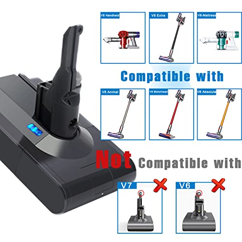 Upgraded 6000Mah 21.6V V8 Battery Replacement Compatible With Dyson V8 Animal Battery Sv10 Battery V8 Absolute Battery V8 215681 Battery V8 967834 05 Battery V8 Motorhead Battery For Vacuum Cleaner #TOP3