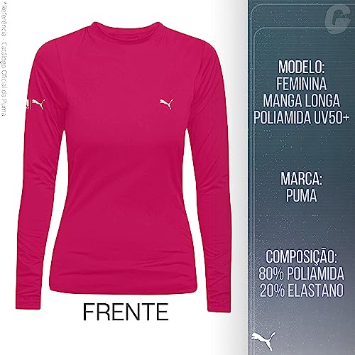 Camiseta Puma Manga Longa com Proteção UV 50+ Poliamida Feminina | 26075.001.GG.811