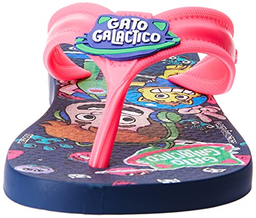 Chinelo Gato Galático, Ipanema Kids, Criança Unissex, Azul/Rosa Neon, 33/34