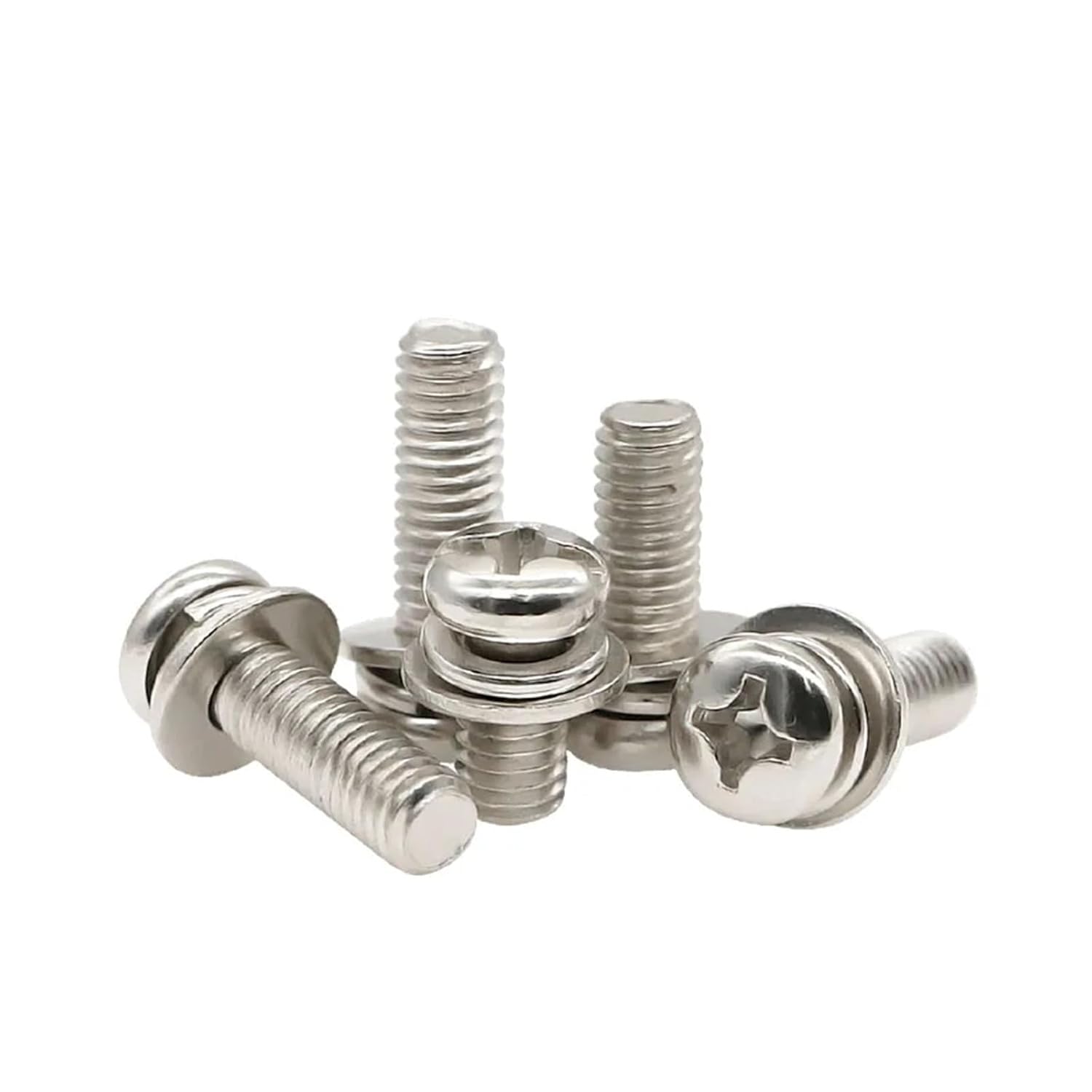 Steel Screw Pan Head Cross Recess Nickel Plated M2 M2.5 M3 M4 M5 M6 M8 M10(M4x12 Pack 500)