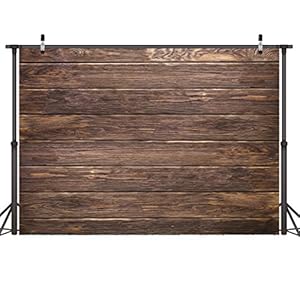 LYWYGG 7x5ft Thin Vinyl Brown Wood Backdrop Photographers Retro Wood Wall Background Cloth Seamless CP-19