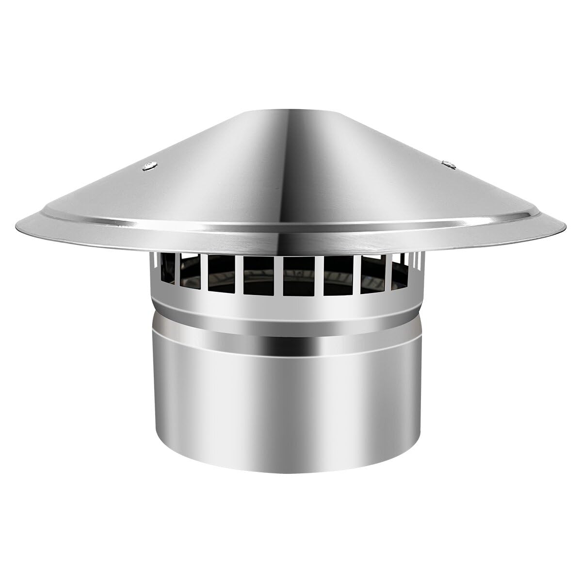 6 Inch Cone Top Chimney Cap with Screen, Stainless Steel Cone Cap Outside Roof Fireplace Screen Cover Stove Pipe Topper for Vent Flue Family Kitchen