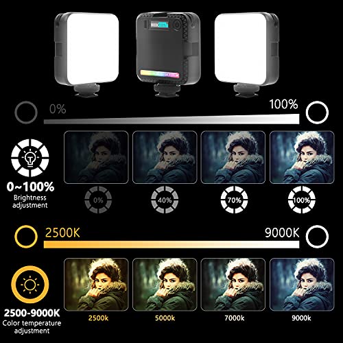 LED Videoleuchte RGB, Videolicht RGB mit 2000 mAh Akku, Kamera Licht Klein Dimmbare 2500K-9500K, Zurück Magneten, Foto… – Bild 4