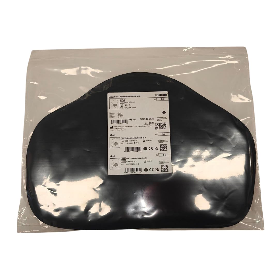 LIPOELASTIC KPAD – Hochwertiges Kompressionspolster für postoperative Unterstützung und Lymphödem-Behandlung (Schwarz, S-M)