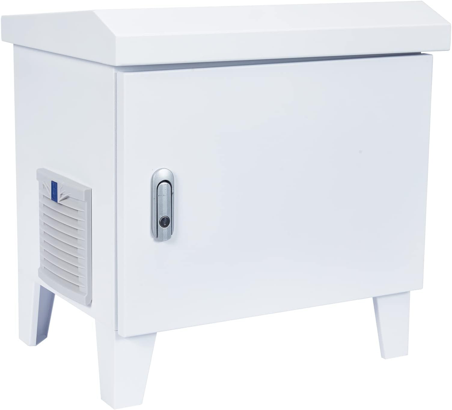 HQUA ASC01 Pond, Water Garden Weatherproof Outdoor Cabinet, Housing for Pond Aerator, Air Pump 19โWร14โDร18.5โH with 110V Cooling Fan, pre-wired outlet and 10โ 3-pin plug cord included