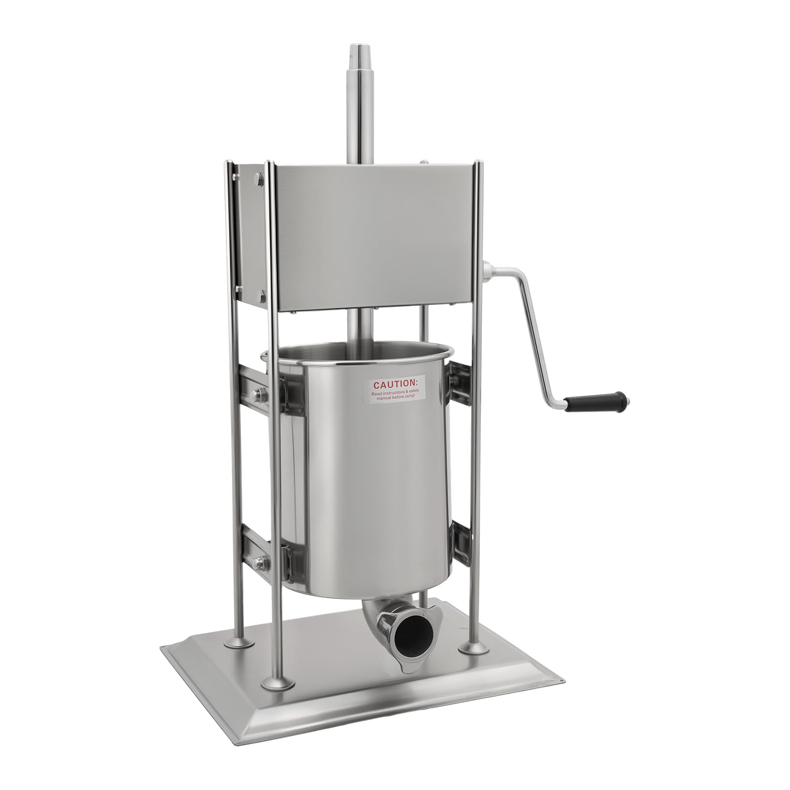 Maszyna do napełniania kiełbas, ze stali nierdzewnej (10 l, srebrna), z korbą ręczną, kiełbasą, prasą do kiełbas, churros Machine, 4 formy, 2 prędkości, przemysłowa maszyna do napełniania kiełbasy ze