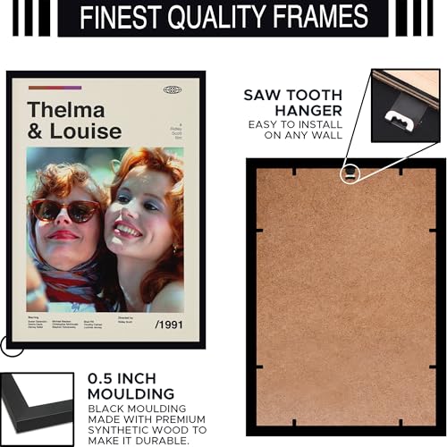 Image of BLINKART Thelma & Louise Movie Poster Frame 12x18 Inch | Premium 300 GSM Paper Wall Print | Mid Century Vintage Film Artwork for Home, Bedroom, Living Room, Office | Framed Photo Decor