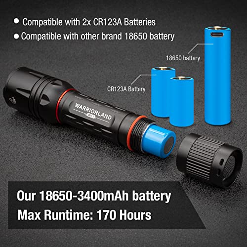 1600 Lumen Tactical Flashlight, 1600 Lumens Compact Handheld Flashlight With 3 Modes, Max Beam 473 Meters, Ip68, Led Flashlight For Edc With Rechargeable Battery, Outdoor, Camping And Emergency #TOP3
