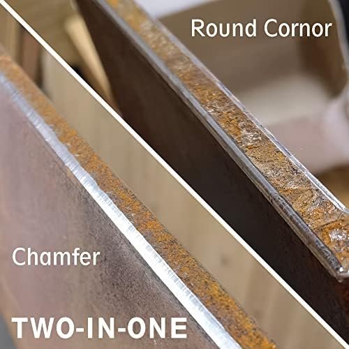 2-in-1 Mini Air Chamfer Tool for Chamfering and Round Cornor on Metal, Arc Corner 45 Degree Pneumatic Beveling Trimming Deburring Machine