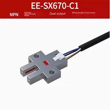 5pcs U-shaped Metal Slot Photoelectric Switch Sensor EE-SX670 671 672 674 676 677 NPN Normally Open Output(EE-SX671-C1 NPN)