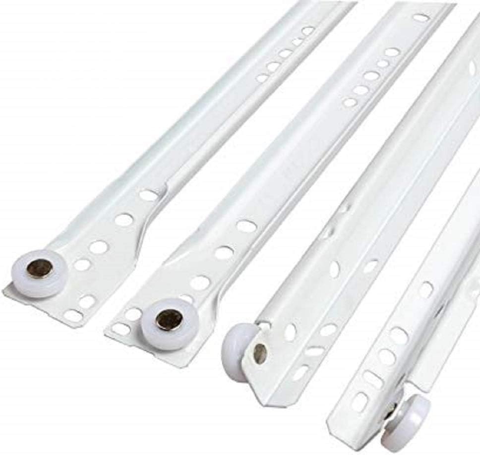 Laurey 10514 - White Bottom Mount Euro - Drawer Slide - 14 Inch - Pair