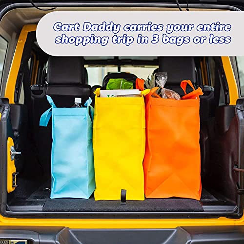 Scrub Daddy Cart Daddy - Trolley Taschen für Einkaufswagen, 3 Stück Einkaufstaschen, Ersetzen Tragetaschen mit Heavy Duty Wiederverwendbare, Faltbare Stoff Organizer Taschen für Lebensmitteleinkauf