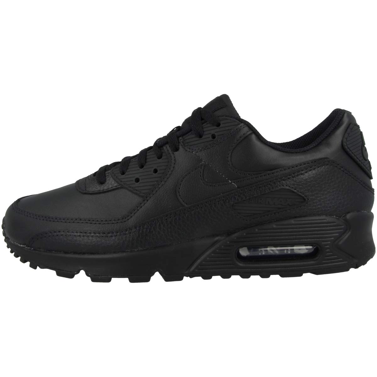 NIKE Herren AIR MAX 90 LTR Sneaker, Black/Black-Black, 43 EU